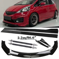 Front Bumper Lip Spoiler Side Skirts Rear Lip Glos Black For Honda Fit Jazz