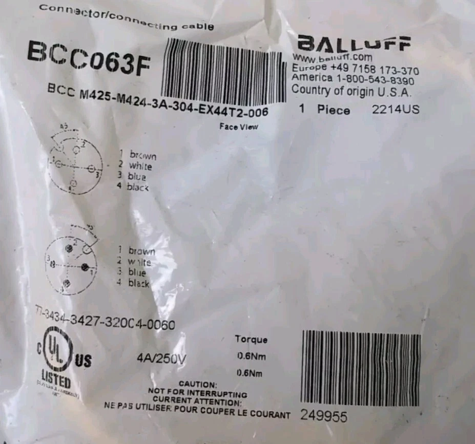 Лот из 7 ШАРИКОВЫХ СОЕДИНИТЕЛЬНЫХ ШНУРОВ 5 X BCC063F BCC053C BMF 243k-ps-c-2A-SA2-S49-00 - Изображение 2 из 4