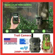 4G LTE Game Cameras 1080P 24MP Cellular Trail Camera Sends Picture to Phone Cam