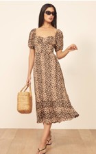 Reformation Hannah Dress in Feline Leopard Print Women’s MIDI Dress Size 2