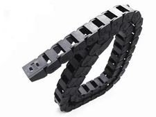 Black Plastic Cable Wire Carrier Drag Chain R18 10mm x 15mm 1M for CNC Router