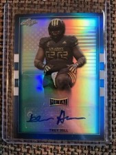 TREY HILL Georgia 2018 Leaf Army All-American Football Blue Metal Flag AUTO 3/10
