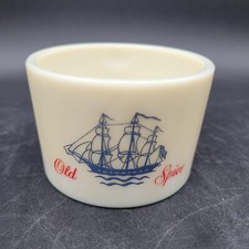 Vintage Old Spice "Shulton 2.25" Milk Glass Clipper Ship Shaving Mug Cup
