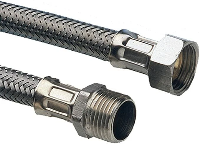 3 Pezzi Flessibile Acciaio Inox Maschio Femmina 1/2 Pollice Lunghezza cm 100 - Immagine 2 di 2