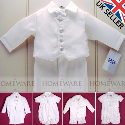 BABY JUNGEN TAUFE TAUFANZUG OUTFIT TAUFE STRAMPLER WEISS NEU ALLE GRÖßEN
