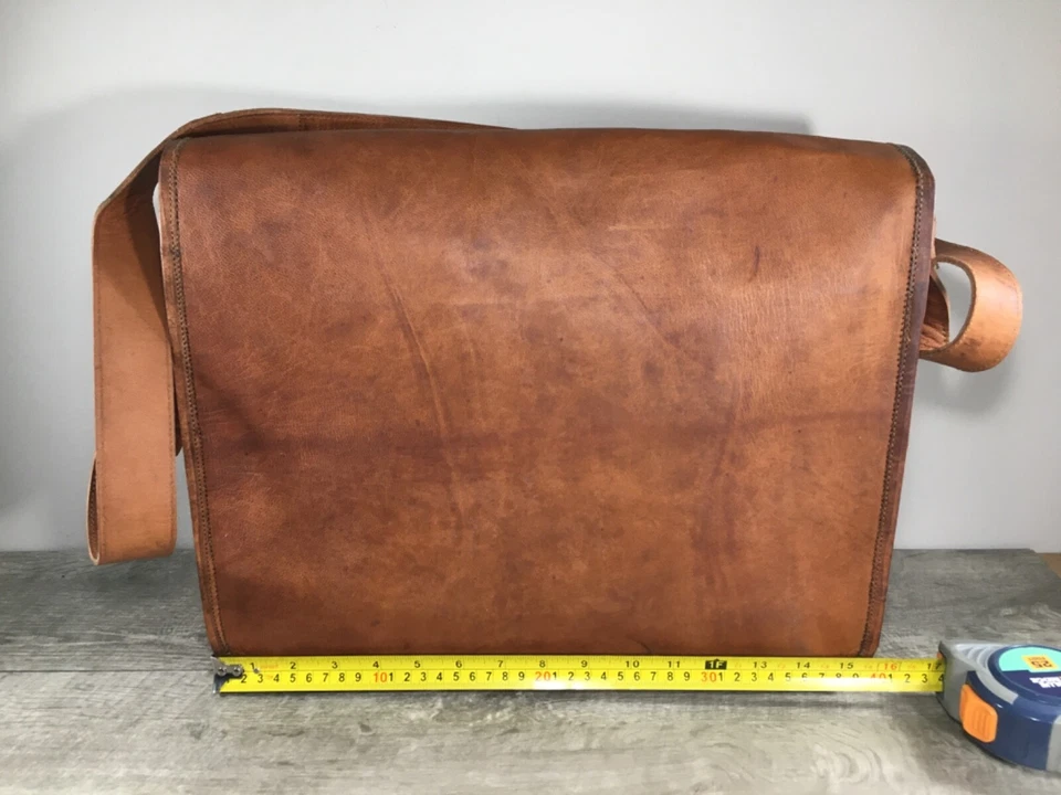 复古仿旧皮革单肩包信使随身包挎包公文包 — 第 2/4 张图片