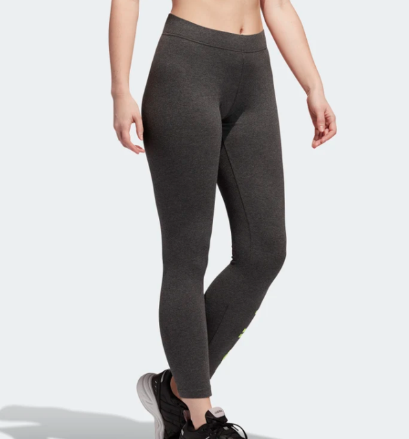 green adidas cotton leggings sz 