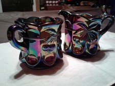 Mosser Cherry Cable Iridescent Amethyst Cream  Sugar Set