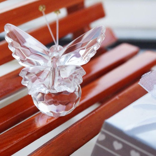 Figurine Papillon En Cristal Rouge Rubis Baccarat Décoration Intérieure