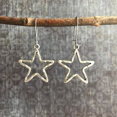 925 Sterling Silver Handmade Star Shaped Exquisite Earrings For Women