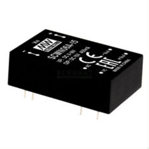 Meanwell SCWN06A-15, Dc Dc-Wandler, 9-18V:+15V 400Ma 6W-image