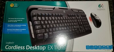 Logitech Cordless Desktop EX110 Wireless Mouse & Keyboard Tested Working