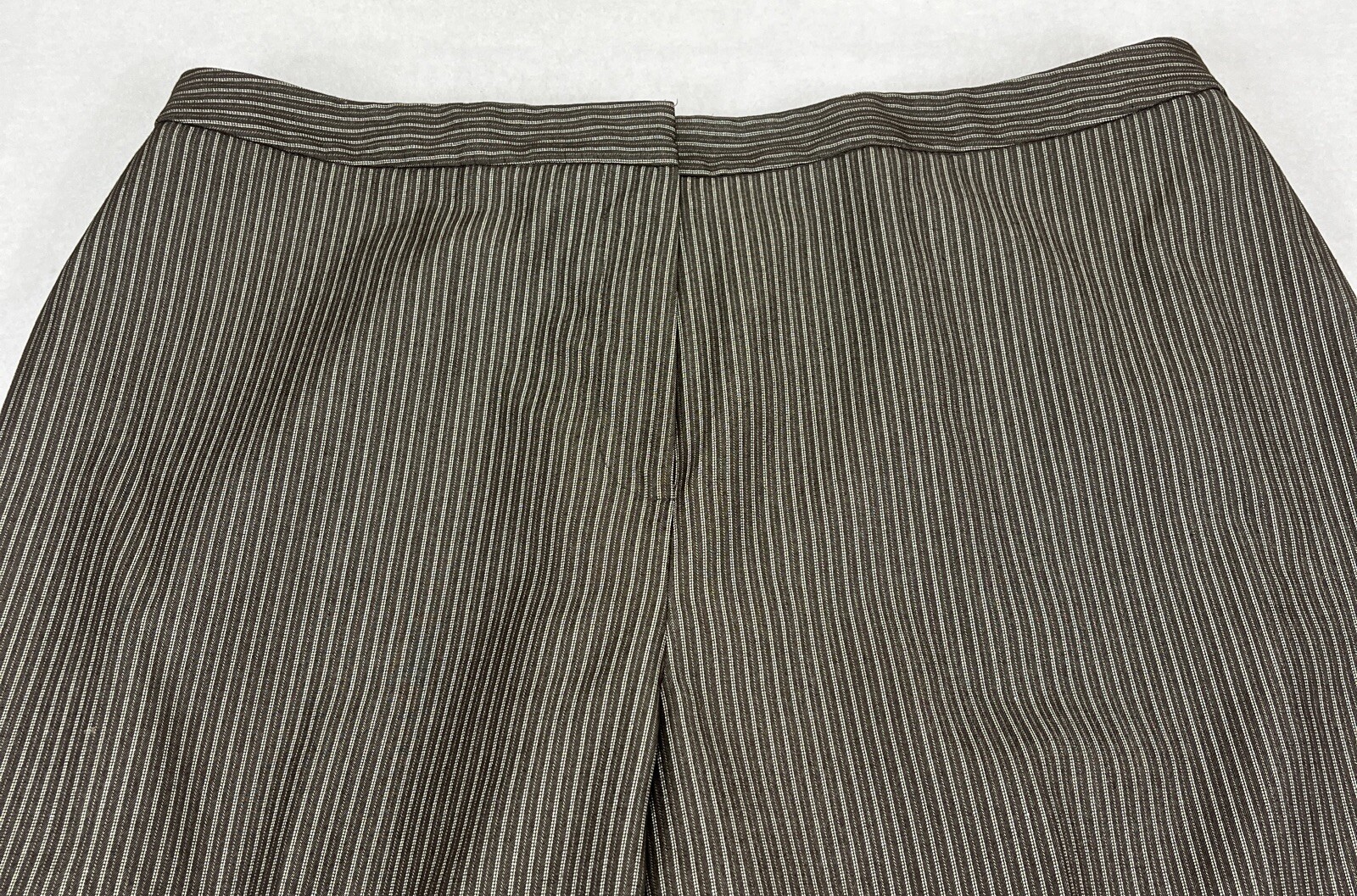 Le Suit Brown W/Sparkle Silver Stripes Lined Wide Leg Pant Suit Women’s 16