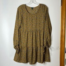 Wild Fable Womens Floral Boho Style Long Sleeve Dress S SMALL
