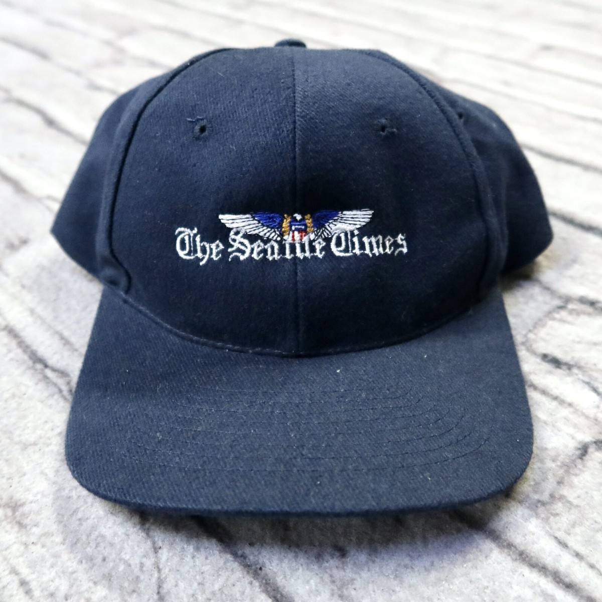 Vintage 90s Seattle Times Newspaper Snapback Hat Cap Adjustable