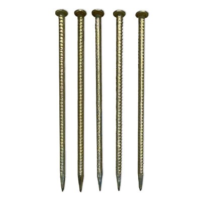 Sandbaggy 18'' Galvanized Rebar Stakes with Nail Head - Garden Stakes (#4 Rebar)