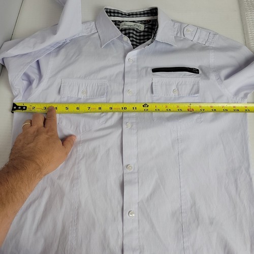 Sovereign Code Shirt Mens Medium Pale Blue On Guard Field Flap Pockets Roll Tab - Picture 6 of 8