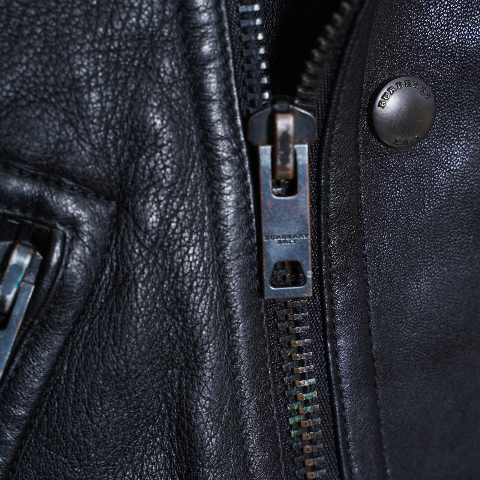 BURBERRY Leather Jacket LARGE Mens Black Brit Biker Runway Prorsum L Grail thumbnail 10