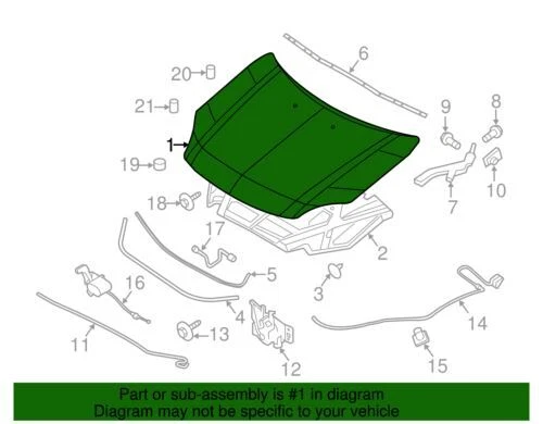 Genuine Ford Lincoln 2006-2009 MKZ Zephyr Hood Panel Assembly 6H6Z-16612-AA - Image 2 of 4