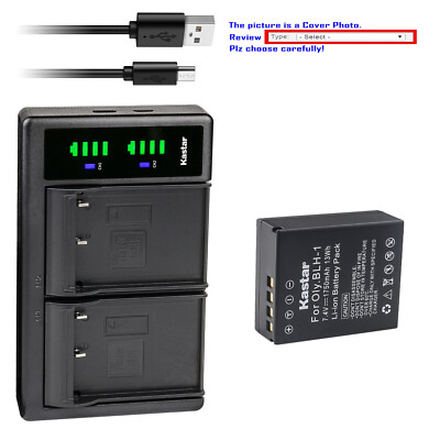 Kastar Battery LTD2 Charger for Olympus BLH-1 BCH-1 & Olympus OM-D E-M1 Mark II