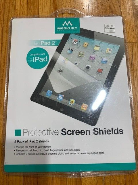 Protective Screen Shields 2 Pack Ipad 2 Cover sealed Merkury Innovations Guard