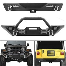 For 87-06 Jeep Wrangler Tj Yj Front Bumper W D-rings Led Lights Winch Plate For 87-06 Jeep Wrangler Tj Yj Front Bumper W D-rings Led Lights Winch Plate