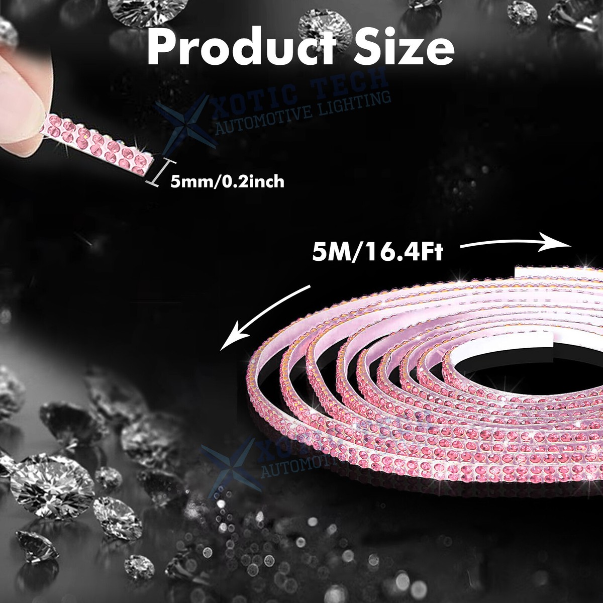 26 PCS Pink Universal Sparkle Luxury Bling Car Accessories Set for