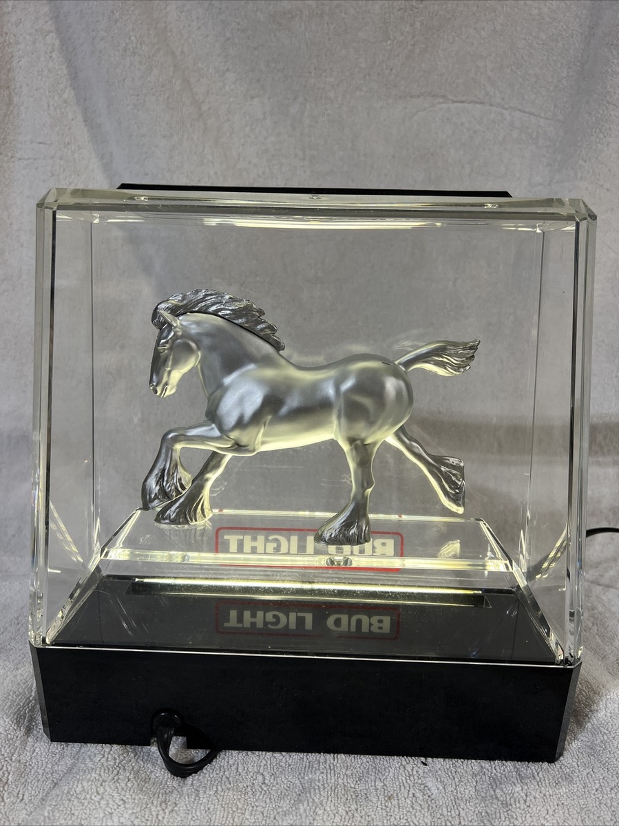 1980sUSA製ヴィンテージBud Lightバドライトクライズデールホース BUDWEISER BUD LIGHT CLYDESDALE HORSE LIGHTED BEER SIGN 1980 / 89