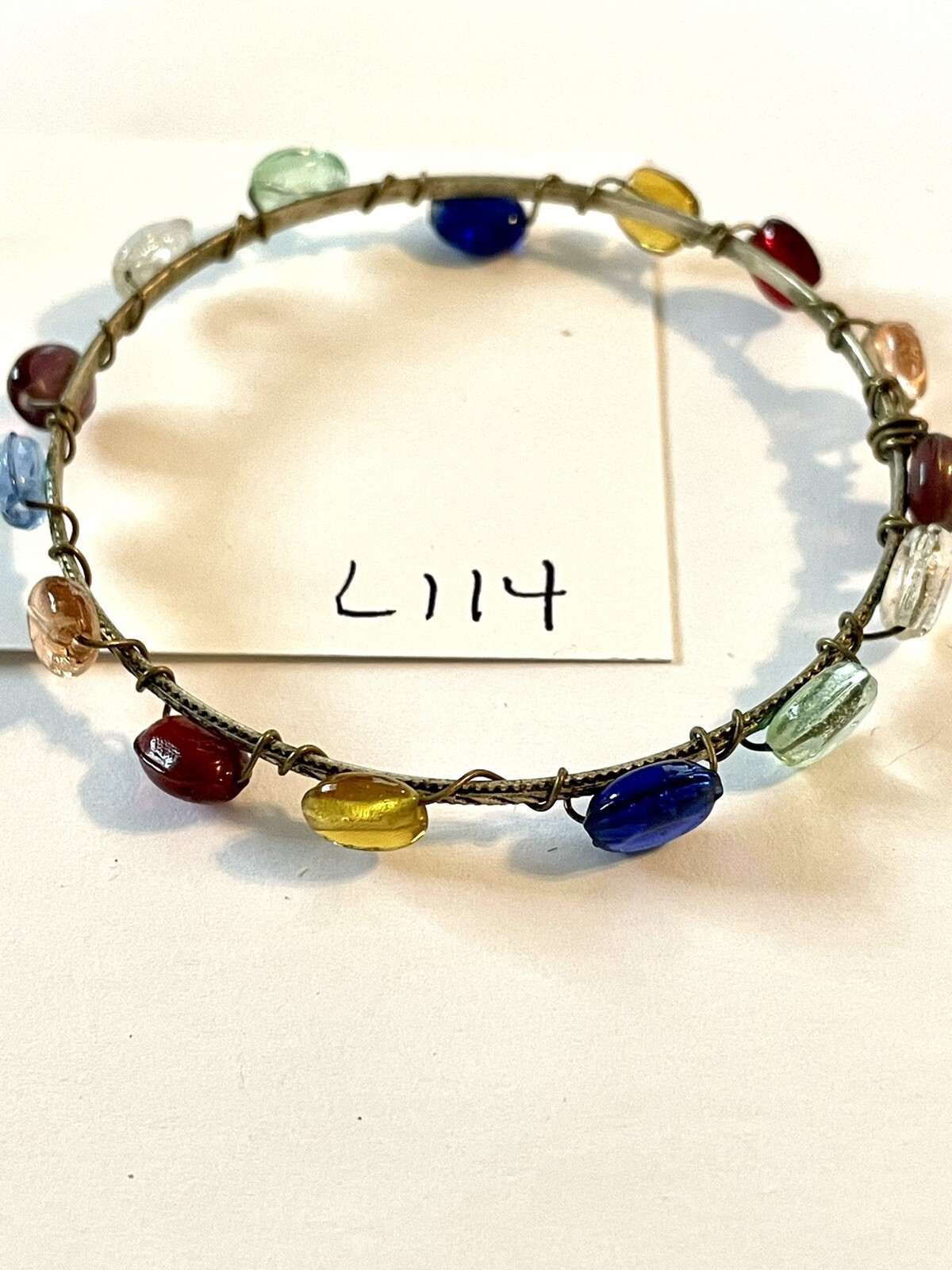 Handcrafted Wired wrapped stone bangle bracelet S… - image 8