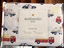 Authentic Kids Fire Truck/Police Boys FULL SIZE Sheet Set fire engine  