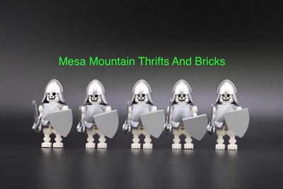 LEGO  Skeleton Minifigures Lot X5 NEW Armored Skeleton Warriors Fantasy Castle