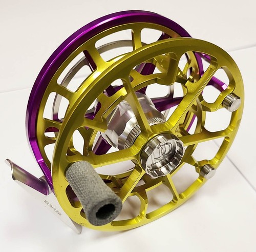 ROSS EVOLUTION R SALT 9/10 FLY REEL NEW 2025 MARDI GRAS COLOR PURPLE & LIME - Picture 5 of 6