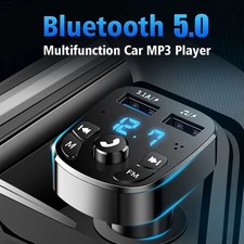 Bluetooth 5.0 FM Transmitter Auto MP3 Player QC3.0 USB Ladegerät Bass Boost LED