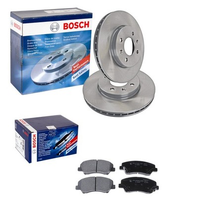 BOSCH BREMSSCHEIBEN + BELÄGE VORNE passend für Hyundai i20 2 GB + KIA RIO 4 YB