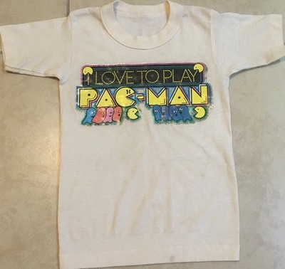 Vtg 70s Kids I Love Pac Man Faded Shirt S Arcade Video Game Super Mario Grunge