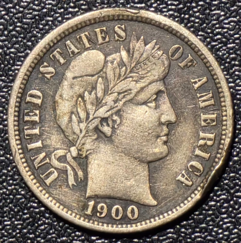 1900 S Barber Silver Dime - Toning DTN26