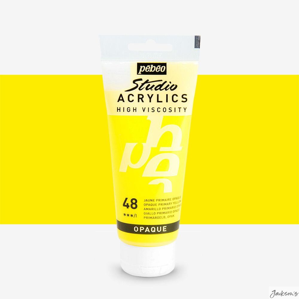 Pebeo Studio Acrylic Paint High Viscosity 100ml Opaque Primary Yellow