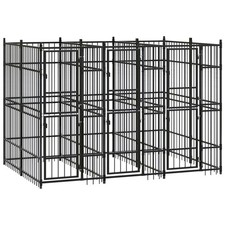 Dog Kennel Black Powder-coated Steel Durable Dog Kennel