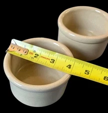 Vintage Robinson Ransbottom RRP Co. Stoneware Crock Pair - 3.75" x 2.25 