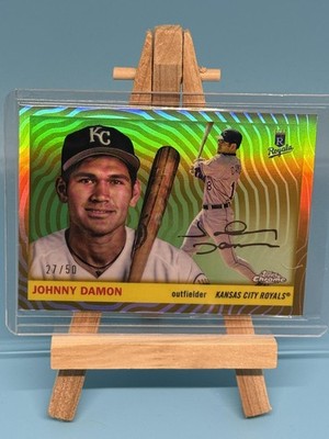 2025 Topps Chrome Platinum #475 Johnny Damon Gold Vibrations Refractors #/50
