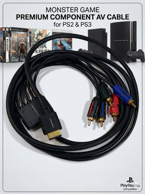 Monster Game Component AV Cable for Sony PlayStation 2 and PlayStation 3