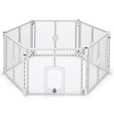 MyPet Petyard Passage 5.5ft Wide Folding Dog Playpen w/ Passage Door - Gray