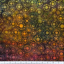 1 Yard Cut Lunn Double Dots Batik 100 Cotton 009 Jewel Green Orange Red Yellow