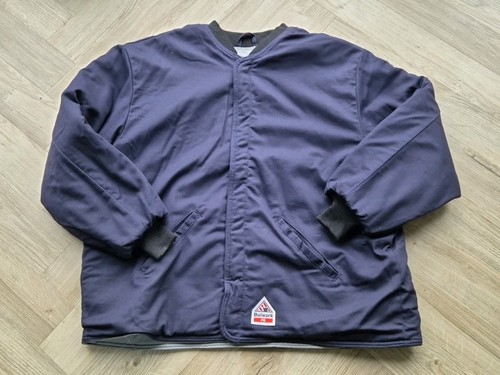Bulwark FR Flame Resistant Blue Bomber Jacket Button Up 2XL Coat - Bild 1 von 8