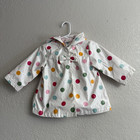 Little Me Toddler Girls Polka Dot Hooded Rain Jacket 18M White Waterproof Coat — photo 1