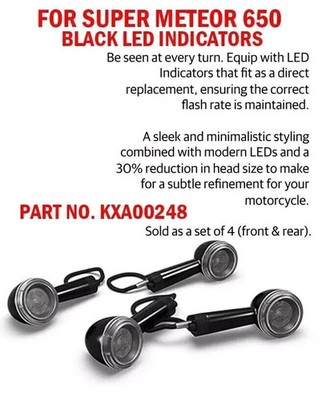 ''BLACK LED INDICATORS'' FIT FOR ROYAL ENFIELD SUPER METEOR 650 @24