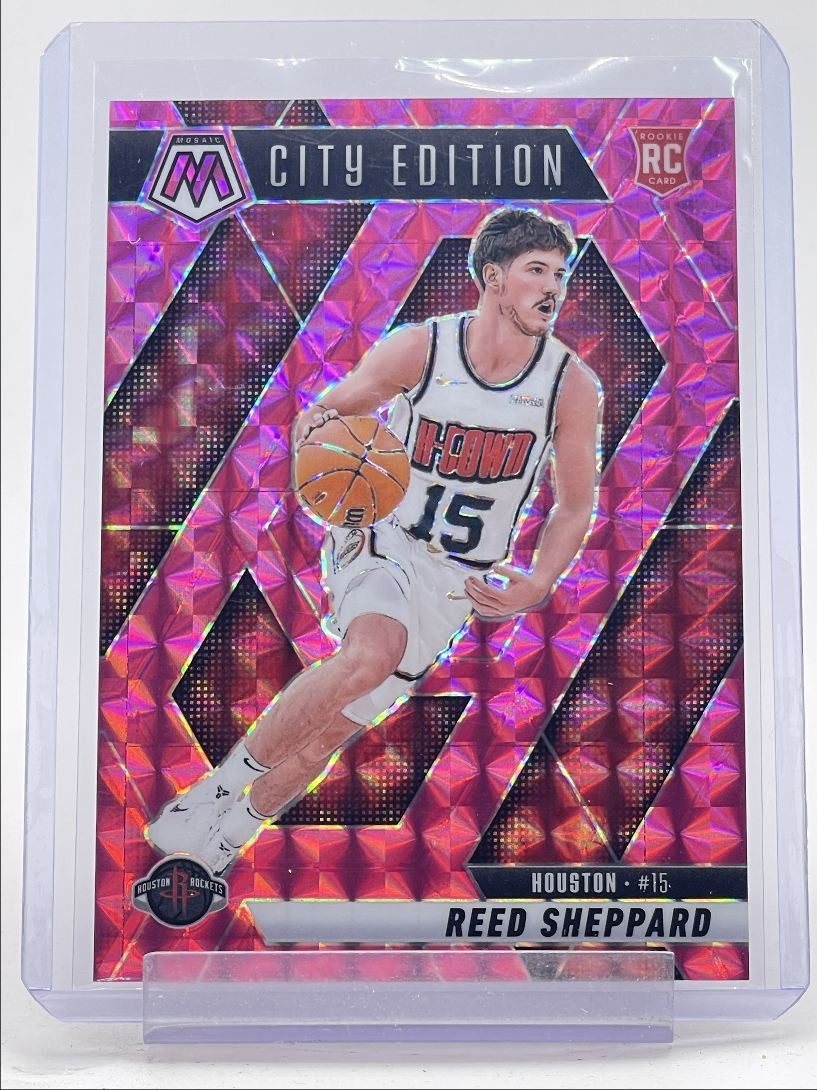 REED SHEPPARD 2024-25 MOSAIC CITY EDITION ROOKIE PINK PRIZM RC /175 Q5536
