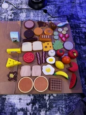 🍎🍳 HUGE Wooden Play Food Lot – High Quality (Melissa & Doug Style) 🍞🧀