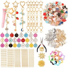 428Pcs Charms Lip Gloss Keychain Making Kit, DIY Bag Charm Kit with 25 Keycha...