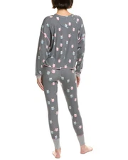 Honeydew 2Pc Cuddle Crew Long Henley Set Women's Grey L